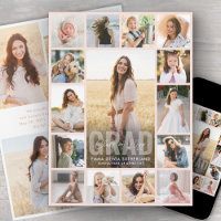 Oversized Photo Collage Blush Pink Graduation
