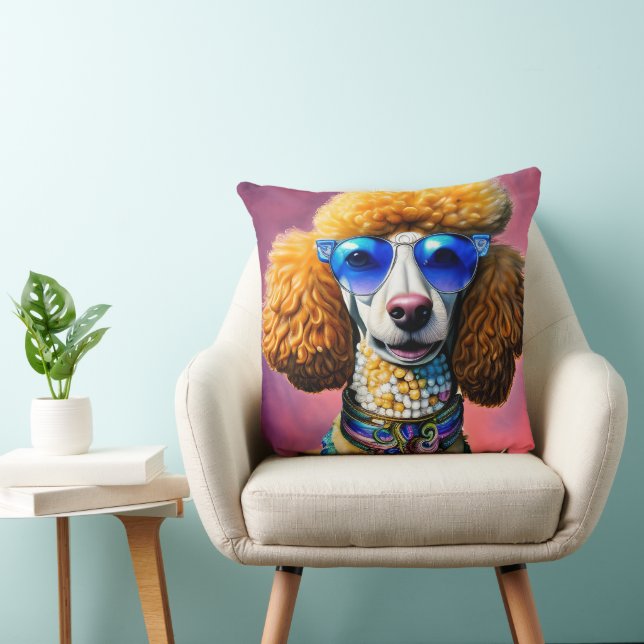 Oversized Sunglasses Poodle Dog Cushion (Chair)