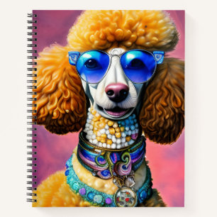 Oversized Sunglasses Poodle Dog Notebook