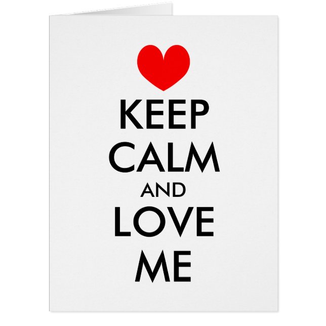 Oversized Valentines Day card | Keep calm and love (Front)