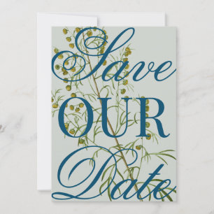 Oversized Vintage Floral Save The Date Invitation