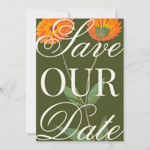 Oversized Vintage Floral Save The Date Invitation