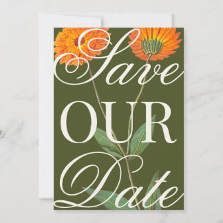 Oversized Vintage Floral Save The Date Invitation