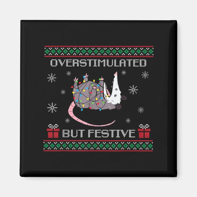 Overstimulated But Festive Ossum Christmas Tree Li Magnet (Front)