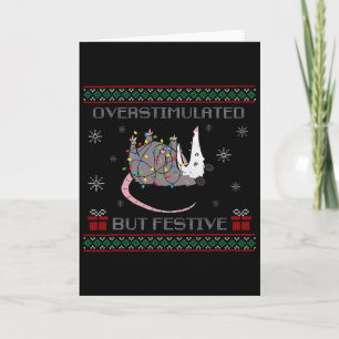 Overstimulated But Festive Possum Christmas Ugly X Card
