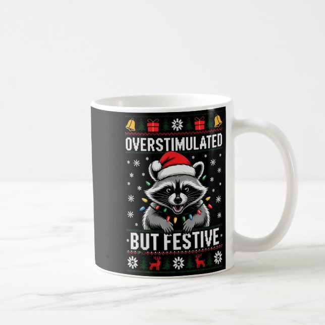 Overstimulated But Festive Ssum Christmas Pajamas  Coffee Mug (Right)