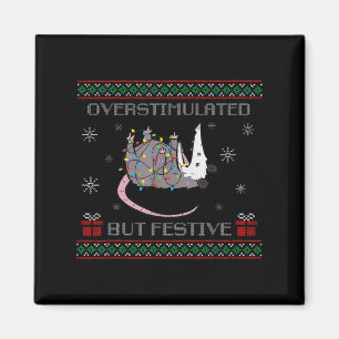Overstimulated But Festive Ssum Christmas Ugly Xma Magnet