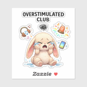Overstimulated Club Bunny Custom-Cut Vinyl Sticker