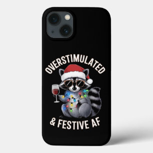 Overstimulated & Festive AF Racoon Espresso Lover iPhone 13 Case