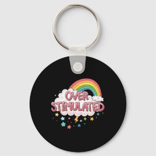 Overstimulated Rainbow Probly Overstimulated Key Ring