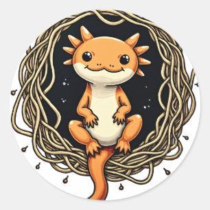 Overthink This Axolotl Funny Introvert Humour Classic Round Sticker