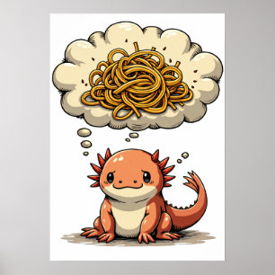 Overthink This Axolotl Introvert Funny Quote Noteb Poster