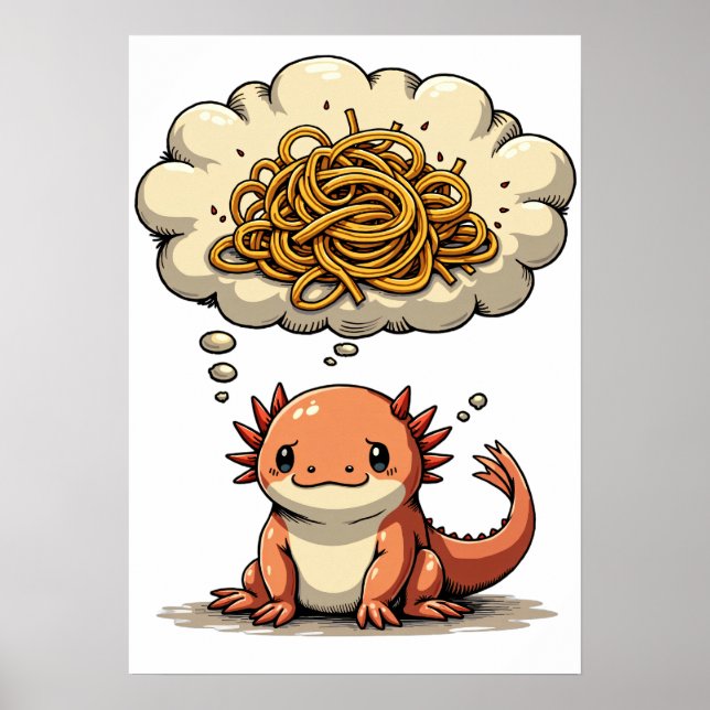 Overthink This Axolotl Introvert Funny Quote Noteb Poster (Front)