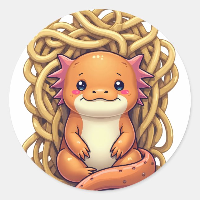 Overthink This Introvert Axolotl Funny Sticker Art (Front)