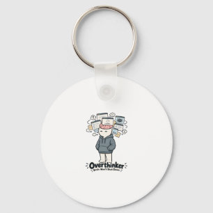 Overthinker Brain Won't Shut Down Funny Meme Key Ring