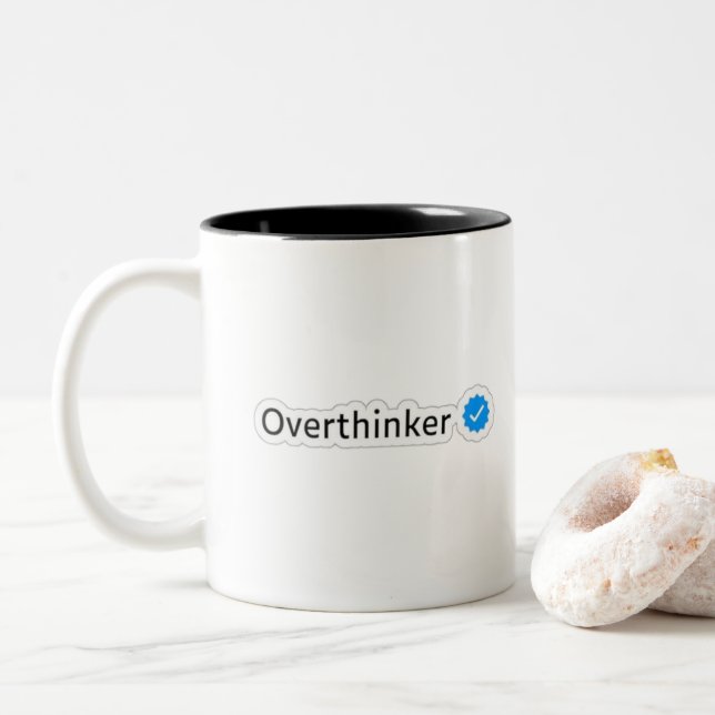 overthinker Two-Tone coffee mug (With Donut)