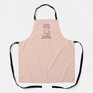 Overthinking And Hungry Pink Cat Apron