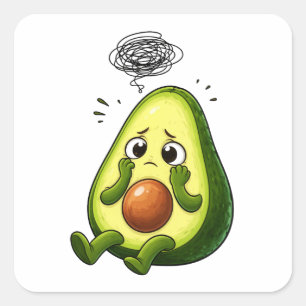 Overthinking Avocado Sticker