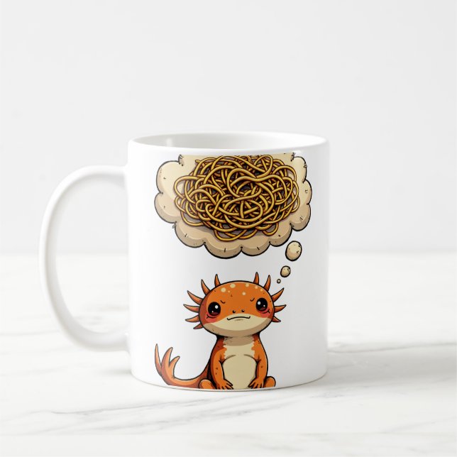 Overthinking Axolotl Funny Quote Introvert Social  Coffee Mug (Left)