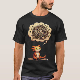 Overthinking Axolotl Introvert Anxiety Worry Bubbl T-Shirt