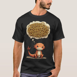 Overthinking Axolotl Introvert Humour Spaghetti Th T-Shirt