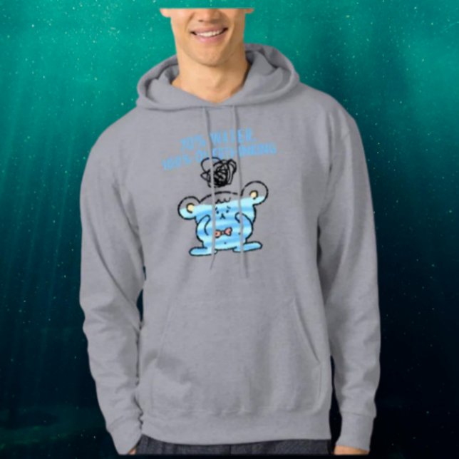 Overthinking Bear Hoodie– 70% Water, 100% Thoughts Hoodie (Creator Uploaded)