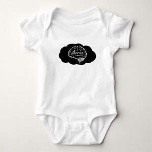 Overthinking Brain Cartoon Mental Health Art Baby Bodysuit