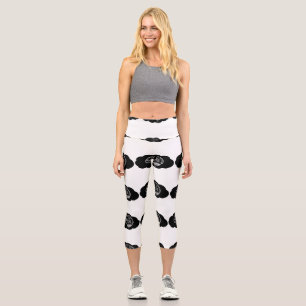 Overthinking Brain Cartoon Mental Health Art Capri Leggings