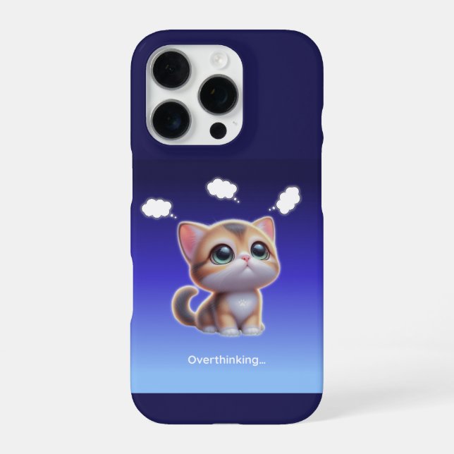 Overthinking Cat Case – Cute Kawaii Cat Design (Back)