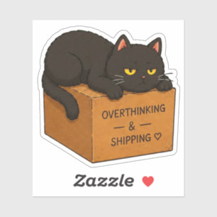 Overthinking Cat Meme Sticker