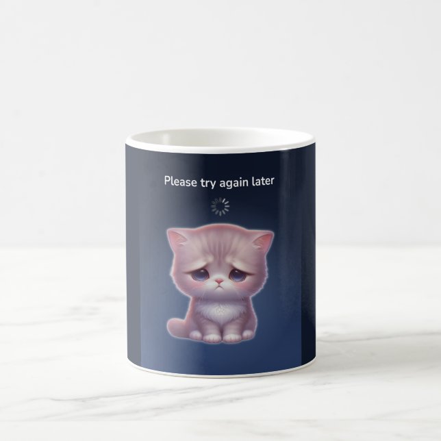 Overthinking Cat Mug – Cute Anxiety Gift (Center)