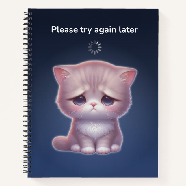 Overthinking Cat Notebook – Cute Anxiety Gift (Front)