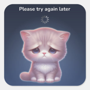 Overthinking Cat Sticker – Cute Mood