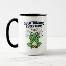 Overthinking Everything Anxious Frog Funny Mental