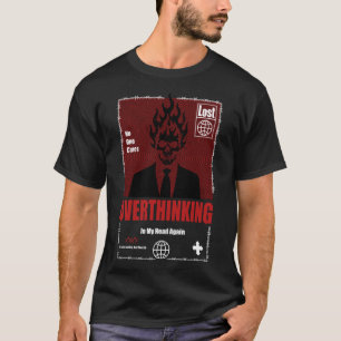 Overthinking Flaming Skull Rock T-Shirt