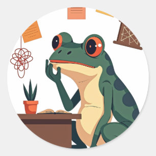 Overthinking Frog Sticker Funny Anxiety Humour Int