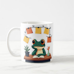 Overthinking Frog Sticker - Introvert Humour Funny Coffee Mug