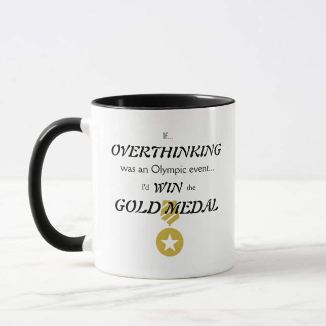 Overthinking Gold Medal  Mug (Left)
