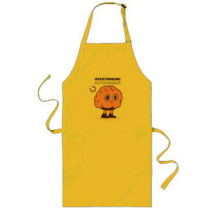 Overthinking in Progress – Funny Brain Doodle Long Apron