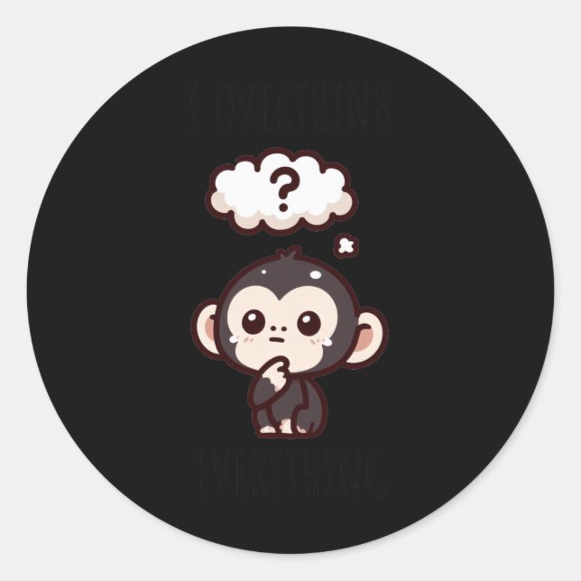 Overthinking Monkey Sticker  (Front)