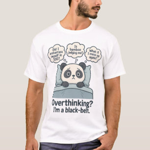 Overthinking Panda Funny Anxiety Cartoon T-Shirt