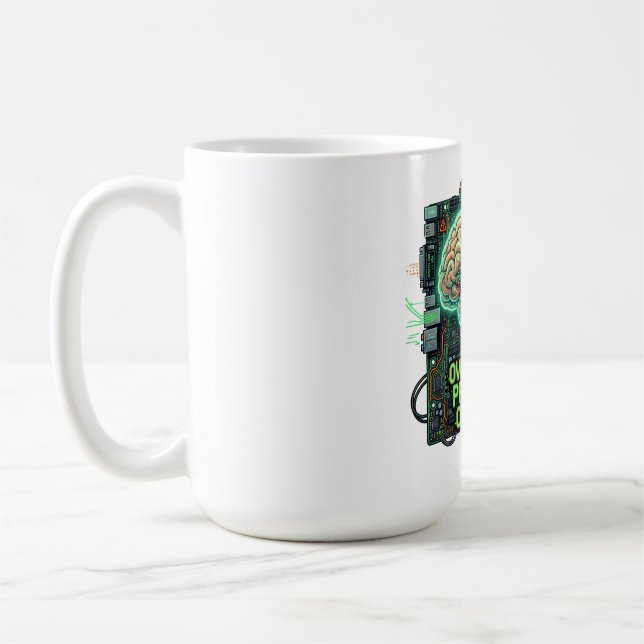 Overthinking Processor Overload Funny Tech Brain D Coffee Mug (Left)