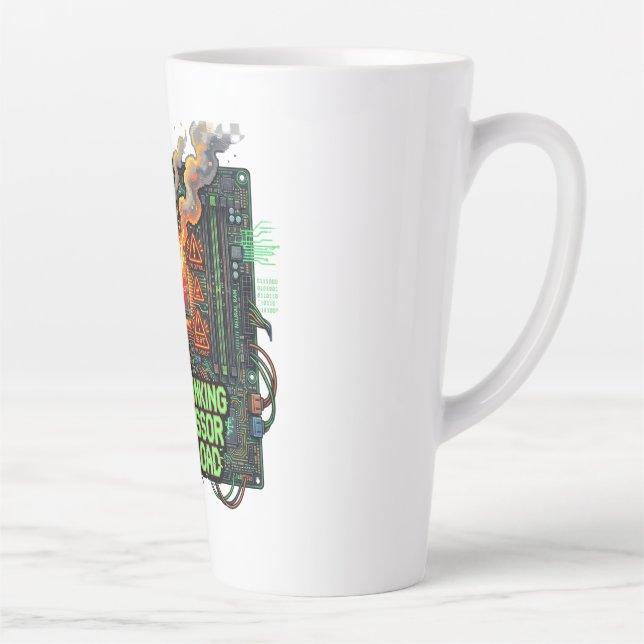 Overthinking Processor Overload Funny Tech Brain D Latte Mug (Right)