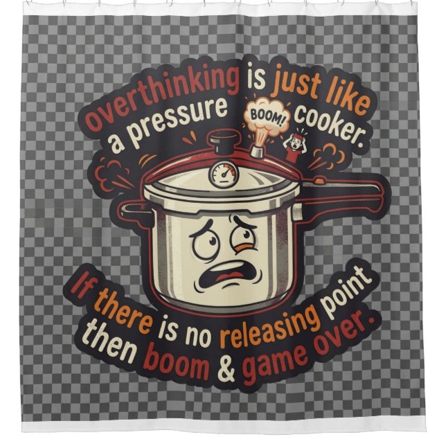 overthinking shower curtain (Front)