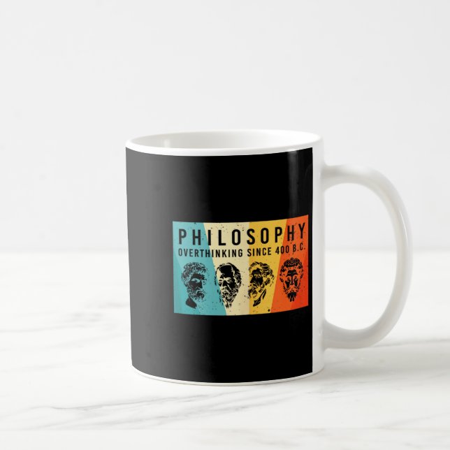 Overthinking Since 400 Bc Philosophers Retro Philo Coffee Mug (Right)
