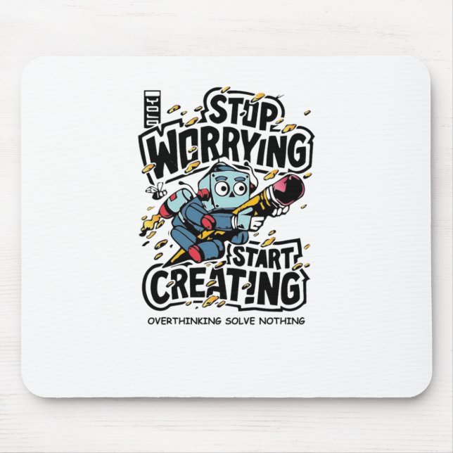 Overthinking Solves No Thing Sticker  Mouse Pad (Front)