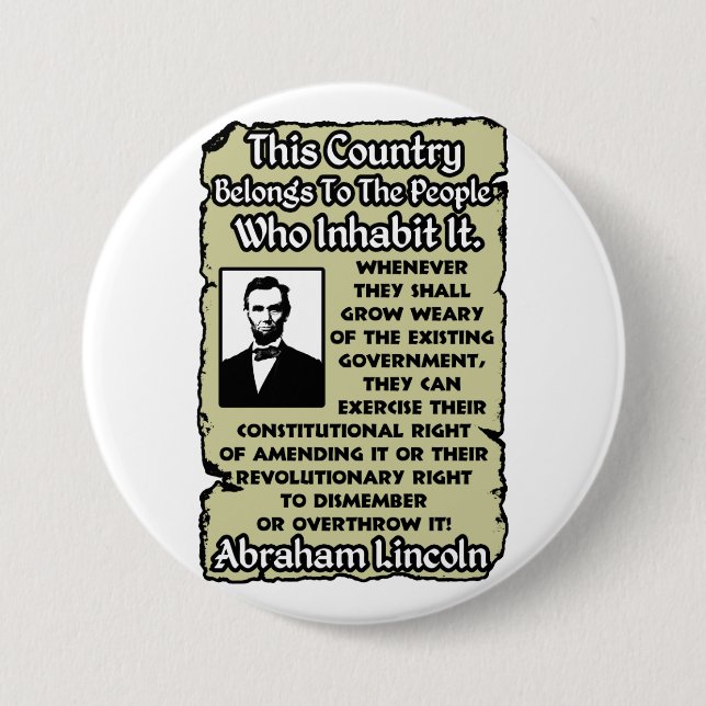 Overthrow The Government 7.5 Cm Round Badge (Front)