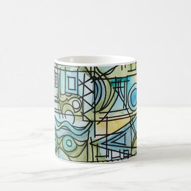 Overture-Modern Bauhaus Geometric Art Coffee Mug (Center)