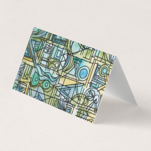 Overture-Modern Bauhaus Geometric Watercolor Art Business Card