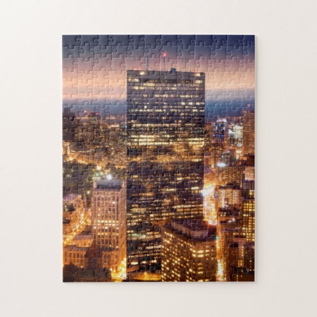 Overview of Boston at night Jigsaw Puzzle (Vertical)